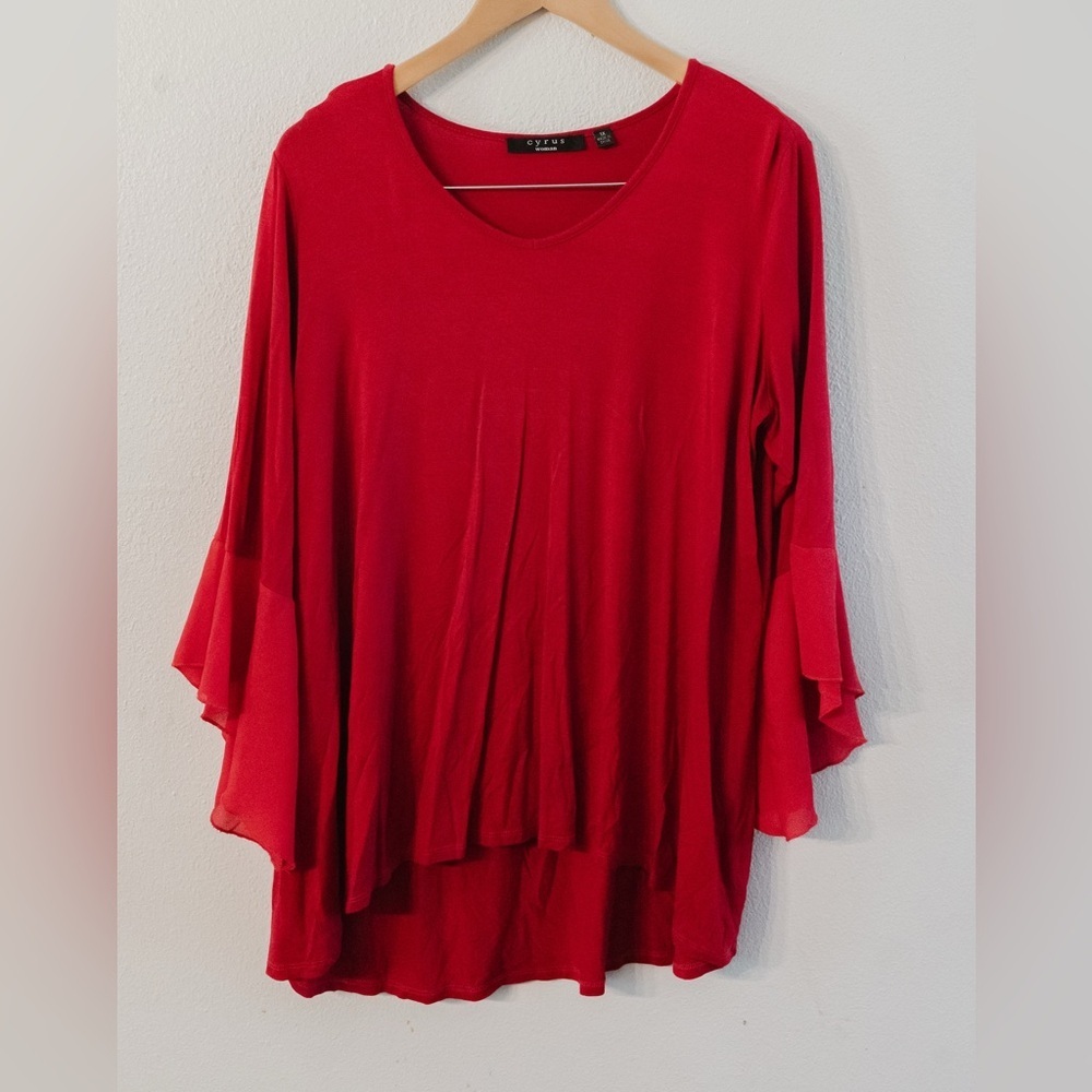 Cyrus Women's Vivid Red Long Sleeve Top